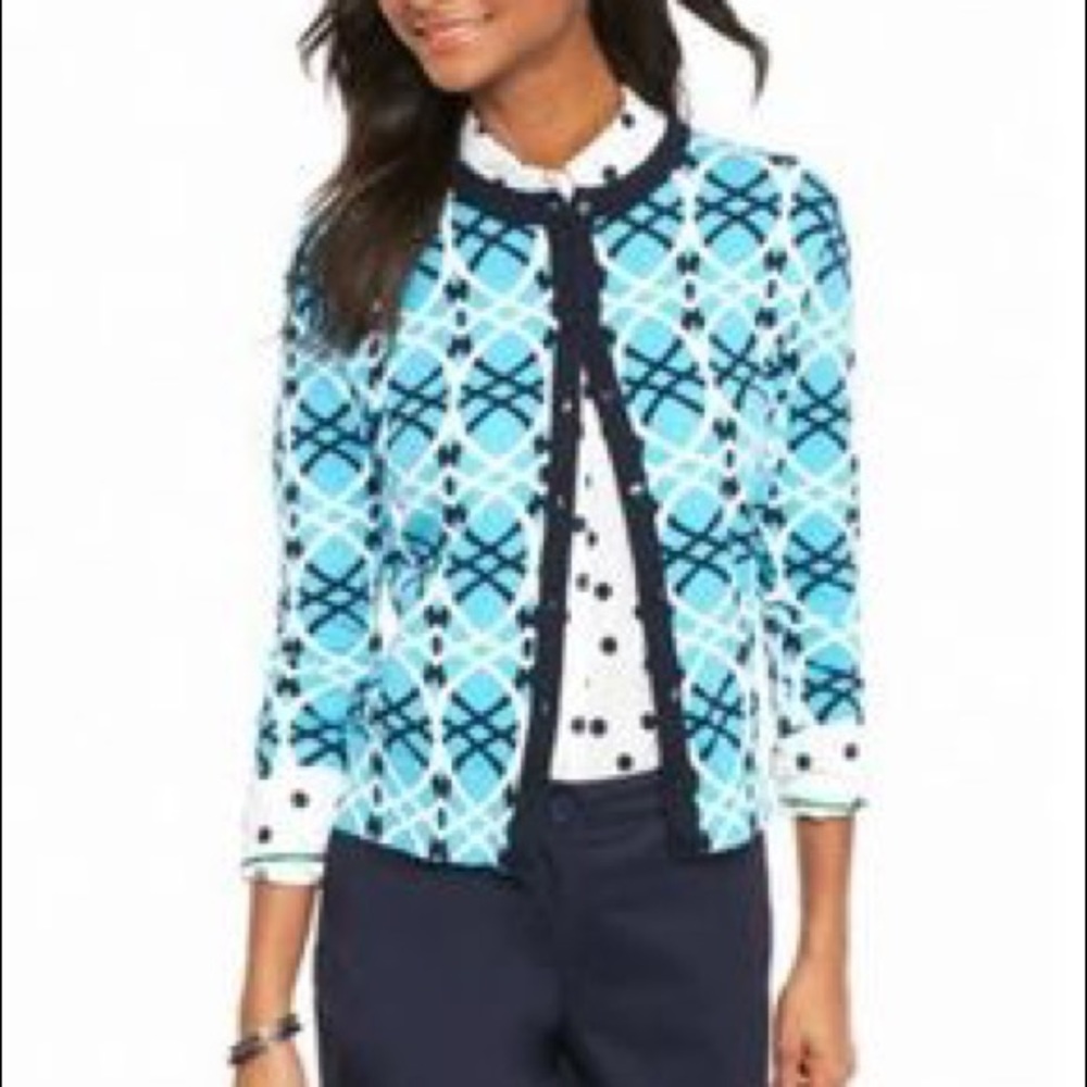 Crown & Ivy Blue Patterned Cardigan